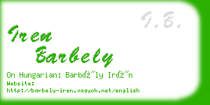 iren barbely business card